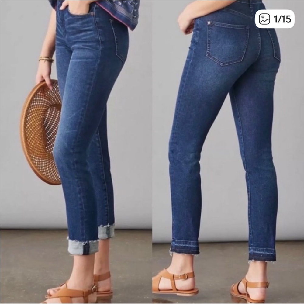 Anthropologie‎ Picro Script Raw Hem Cropped Denim Jeans